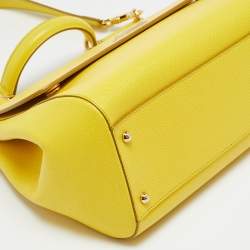 مملوكة مسبقًا حقيبة دولتشي أند غابانا ميس سيسيلي جلد أسود كبيرة بيد علوية