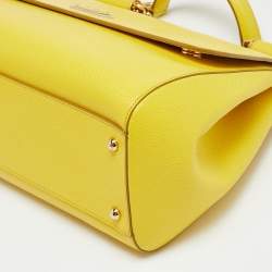 مملوكة مسبقًا حقيبة دولتشي أند غابانا ميس سيسيلي جلد أسود كبيرة بيد علوية