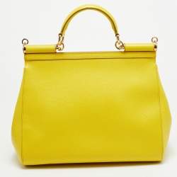 مملوكة مسبقًا حقيبة دولتشي أند غابانا ميس سيسيلي جلد أسود كبيرة بيد علوية