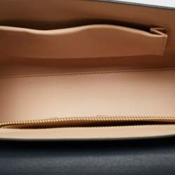 مملوكة مسبقًا حقيبة كتف جلد دولشي أند غابانا لوسيا كبيرة زرقاء غامقة