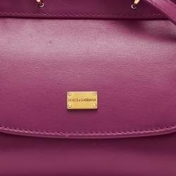 Pre Owned Dolce & Gabbana Miss Sicily Mini Pink Leather Top Handle Bag
