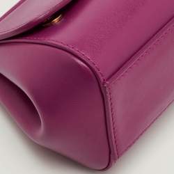 Pre Owned Dolce & Gabbana Miss Sicily Mini Pink Leather Top Handle Bag
