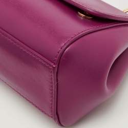 Pre Owned Dolce & Gabbana Miss Sicily Mini Pink Leather Top Handle Bag