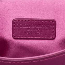 Pre Owned Dolce & Gabbana Miss Sicily Mini Pink Leather Top Handle Bag