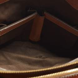 مملوكة مسبقًا حقيبة ساتشيل دولتشي أند غابانا قماش و جلد مطلي بطبعة الفهد بنية بسحاب