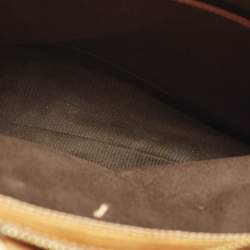 مملوكة مسبقًا حقيبة ساتشيل دولتشي أند غابانا قماش و جلد مطلي بطبعة الفهد بنية بسحاب