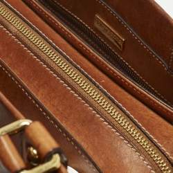 مملوكة مسبقًا حقيبة ساتشيل دولتشي أند غابانا قماش و جلد مطلي بطبعة الفهد بنية بسحاب