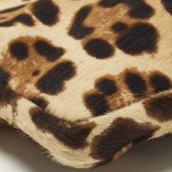Pre Owned Dolce & Gabbana Miss Norma Brown/Beige Leopard Print Calf Hair Clutch