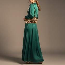 Pre Owned Dolce & Gabbana Miss Norma Brown/Beige Leopard Print Calf Hair Clutch