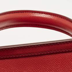 Pre Owned Dolce & Gabbana Miss Sicily Large Red Leather Top Handle Bag