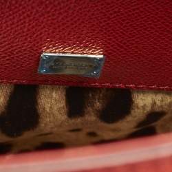 Pre Owned Dolce & Gabbana Miss Sicily Large Red Leather Top Handle Bag