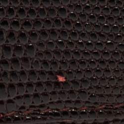 Pre Owned حقيبة دولتشي أند غابانا ميس سيسيلي صغيرة مرصعة كريستال يد علوية جلد نقشة السحلية عنابي داكن