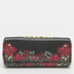 Pre Owned Dolce & Gabbana Miss Sicily Medium Capri Printed Multicolor Leather Top Handle Bag