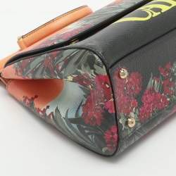 Pre Owned Dolce & Gabbana Miss Sicily Medium Capri Printed Multicolor Leather Top Handle Bag