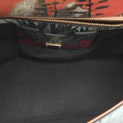 Pre Owned Dolce & Gabbana Miss Sicily Medium Capri Printed Multicolor Leather Top Handle Bag