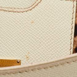 Pre Owned Dolce & Gabbana Miss Sicily Medium White Leather Top Handle Bag