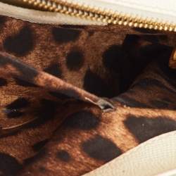 Pre Owned Dolce & Gabbana Miss Sicily Medium White Leather Top Handle Bag