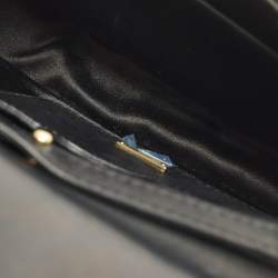 Pre Owned Dolce & Gabbana Black Lace Mini Jewel Chain Flap Bag