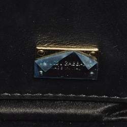 Pre Owned Dolce & Gabbana Black Lace Mini Jewel Chain Flap Bag