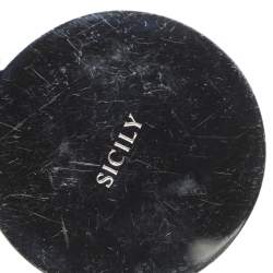 Pre Owned Dolce & Gabbana Miss Sicily Large Green Leather Top Handle Bag