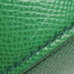 Pre Owned Dolce & Gabbana Miss Sicily Large Green Leather Top Handle Bag