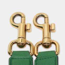 Pre Owned Dolce & Gabbana Miss Sicily Large Green Leather Top Handle Bag