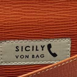 Pre Owned Dolce & Gabbana Sicily Von Yellow/Pink Python Wallet On Chain