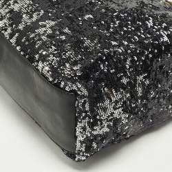 Pre Owned Dolce & Gabbana Miss Kristen Black/Silver Leather and Sequins Shopper Tote