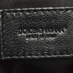 Pre Owned Dolce & Gabbana Miss Kristen Black/Silver Leather and Sequins Shopper Tote