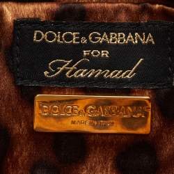 Pre Owned Dolce & Gabbana Brown Leopard Print Satin Flap Clutch