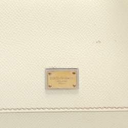 مملوكة مسبقًا Dolce & Gabbana Miss Sicily Small Cream Leather Top Handle Bag