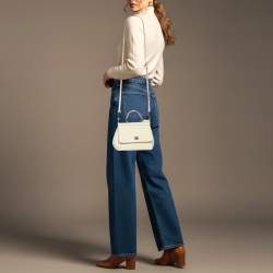 مملوكة مسبقًا Dolce & Gabbana Miss Sicily Small Cream Leather Top Handle Bag