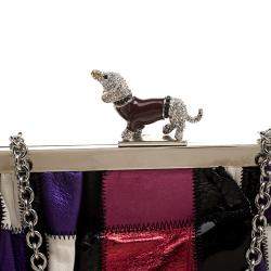 Pre Owned حقيبة كلتش دولتشي أند غابانا سلسلة مزخرفة كريستال باتشوورك متعددة الألوان