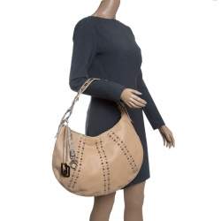 Pre Owned Dolce & Gabbana Beige Leather and Snakeskin Hobo