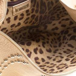 Pre Owned Dolce & Gabbana Beige Leather and Snakeskin Hobo
