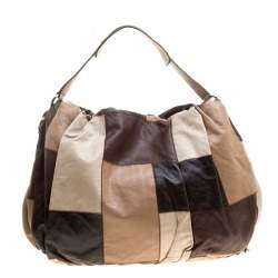 Dolce & Gabbana Multicolor Patchwork Leather Miss Night and Day Hobo