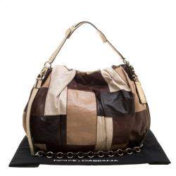 Dolce & Gabbana Multicolor Patchwork Leather Miss Night and Day Hobo