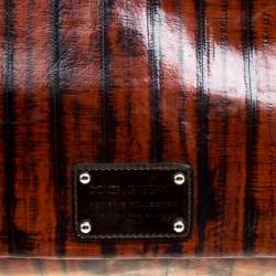 Pre Owned حقيبة كلتش دولتشي أند غابانا كبيرة جلد لامعة نحاسية