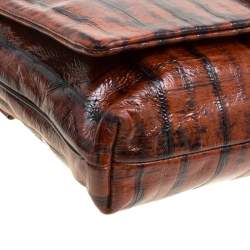 Pre Owned حقيبة كلتش دولتشي أند غابانا كبيرة جلد لامعة نحاسية