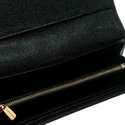 Pre Owned محفظة كونتينينتال دولتشي أند غابانا دوفين جلد بنقوش جلد فهد بنية