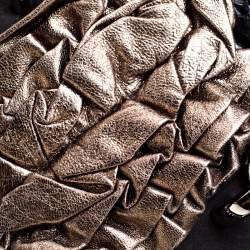Dolce & Gabbana Black Suede and Python Trim  Frame Satchel