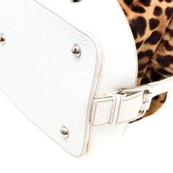 Dolce & Gabbana Brown/White Calfhair and Leather Satchel