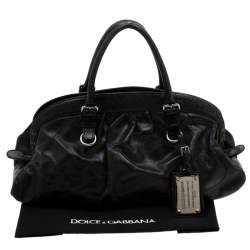 مملوكة مسبقًا Dolce & Gabbana Black Leather Miss Romantique Satchel