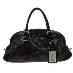 مملوكة مسبقًا Dolce & Gabbana Black Leather Miss Romantique Satchel