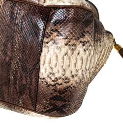 Pre Owned Dolce & Gabbana Brown Python and Leather Hobo
