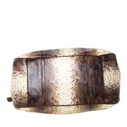 Pre Owned Dolce & Gabbana Brown Python and Leather Hobo