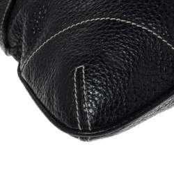 Dolce & Gabbana Black Pebbled Leather Ring Shoulder Bag
