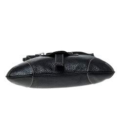 Dolce & Gabbana Black Pebbled Leather Ring Shoulder Bag