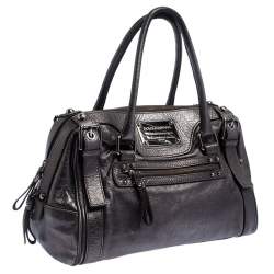 Dolce & Gabbana Metallic Grey Leather Miss Easy Way Boston Bag         