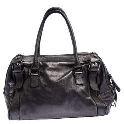 Dolce & Gabbana Metallic Grey Leather Miss Easy Way Boston Bag         